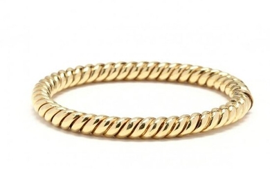 Gold Rope Twist Bangle Bracelet, Italy