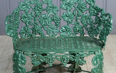 Grapevine Theme Cast Iron Garden Bench