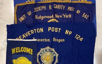 Group of 4 Vintage American Legion and VFW Flags