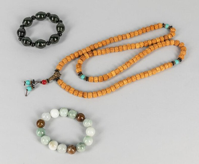 Group of Chinese Jade & Seed Necklace