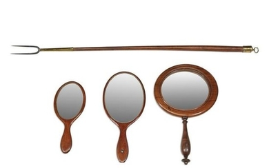 Group of four various wood-handled items, 19th/20th
