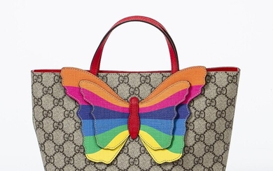Gucci: A "Rainbow Butterfly Tote" bag of brown monogram canvas, leather trimmings and two handles. – Bruun Rasmussen Auctioneers of Fine Art