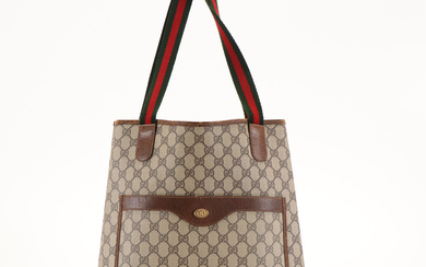 Gucci Accessory Collection Sherry Line Tote Bag in GG Supreme Coated Canvas