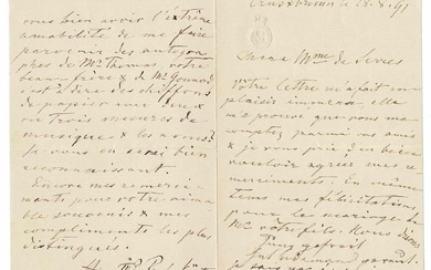 HISTORY - HENRI IV REUSS-KOESTRITZ (1821 - 1894) - Autograph letter signed
