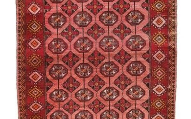 Hand-knotted wool bokhara rug, 20th century