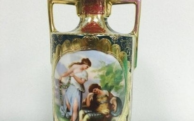Hand painted Signed Royal Vienna Vase 8"