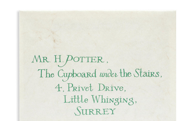 Harry Potter: A Hogwarts acceptance letter with envelope from The Philosopher's Stone