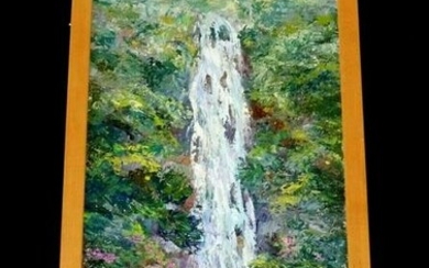 Hawaii Oil Painting "Hana Waterfall" Dharma Cohen (RuJ)