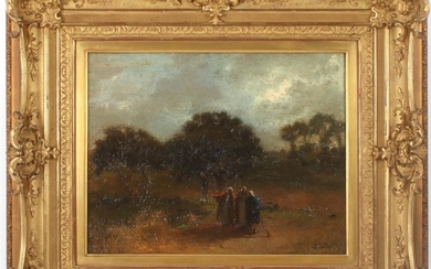 Hendrikus Fredericus de Grijs (1866-1933), De Emmausgangers, doek 35x43 cm