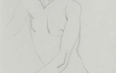 Henri Gaudier-Brzeska (French, 1891-1915) Male Nude Seated
