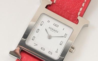 Hermes H Watch HH1.210 Quartz Double Bracelet Pink White Dial Ladies Watch