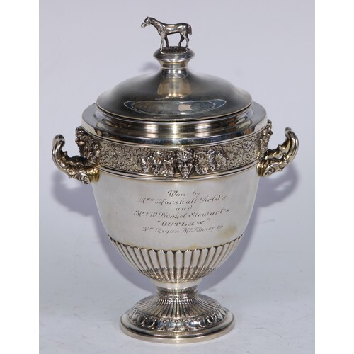 Horse Racing - an early 20th century American silver-gilt pe...