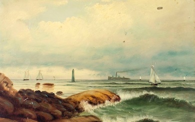 I Salvea (New England,19/20C) oil painting antique