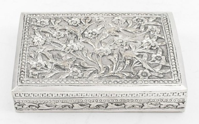 Indo-Persian Silver Table Box, 20th C.
