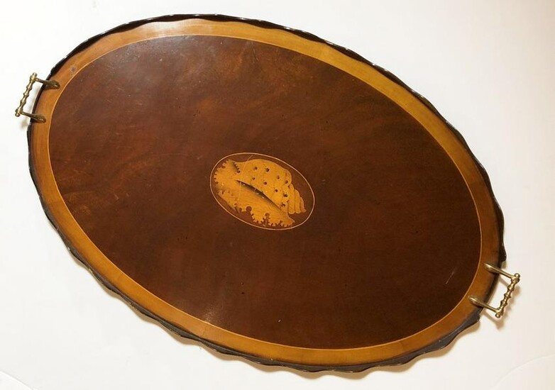 Inlaid Oval Serving Tray