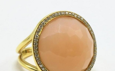 Ippolita 18Kt Peach Moonstone & Diamond Ring