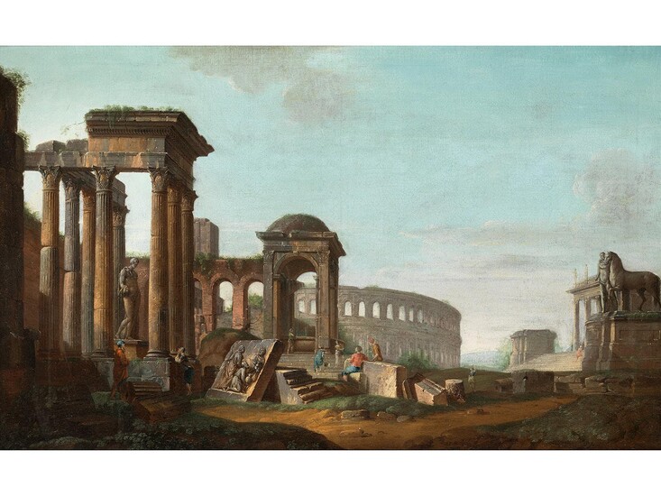 Italienischer Maler des 18. Jahrhunderts, CAPRICCIO MIT DEM KOLOSSEUM IN ROM