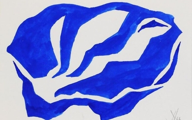 Jack Youngerman (1926-2020) Blue Gouache On Paper