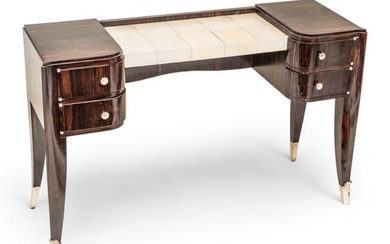 Jacques Émile Ruhlmann. likely, French Art Deco Macassar Ebony Desk Table
