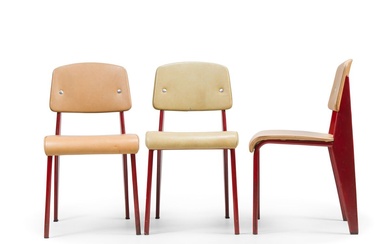 Jean PROUVE (1901 - 1984) Trois chaises,... - Lot 236 - Baron Ribeyre & Associés