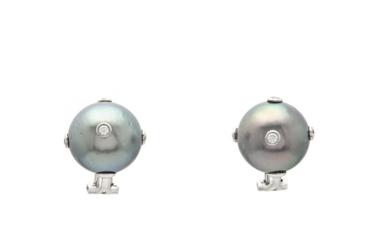 Jewellery Pearl earrings PEARL EARRINGS, 18K white gold, Tahitian pearl...