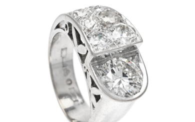Jewellery Ring RING, 18K white gold, brilliant cut diamond appro...