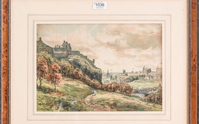 John Hamilton Glass (1890-1925) A view of Edinburgh Castle and...