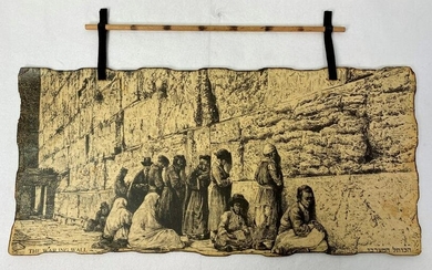 Judaica Artwork The Wailing Wall on Parchment Paper