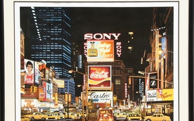 Ken Keeley, Time Square Night, Changing Scene, Screenprint