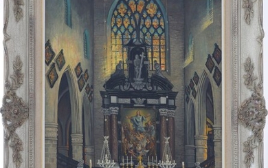 L.MOENS (XXe) « Maître-autel de l’église... - Lot 36 - FW Auction