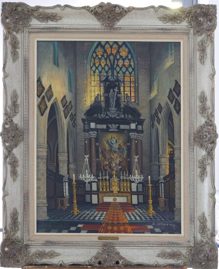 L.MOENS (XXe) « Maître-autel de l’église... - Lot 36 - FW Auction