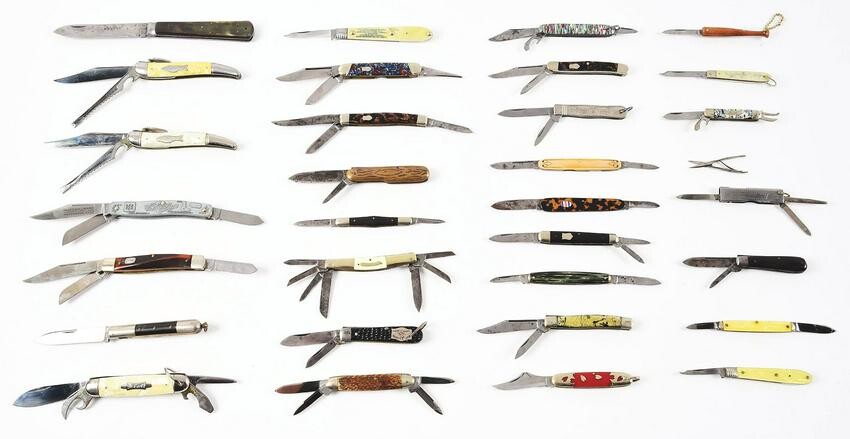 LOT OF 31: AMERICAN AND FOREIGN FOLDING KNIVES