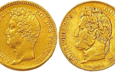 LOUIS-PHILIPPE I 1830-1848 Lot of two gold coins (12.80 g...