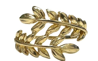 Ladies Gold Plated Leaf Ring
