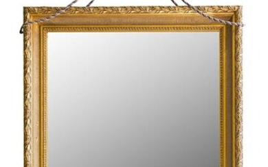Large Gold Mirror with Embossed Leaf Border