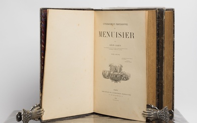 Léon JAMIN. L'Enseignement Professionnel du Menuisier. Paris, Bibliothèque de l'Enseignement Professionnel, 1896-1897, 4 volumes dont...