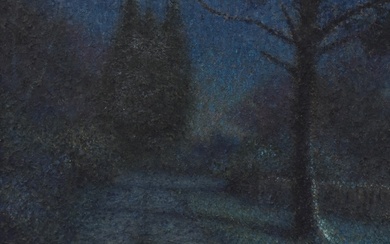 *Local Interest - Tom Dearden (1942-2020, British), oil on canvas, A woodland landscape at night