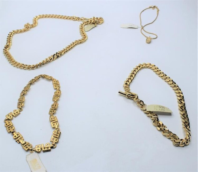 Lot of 4 Erwin Pearl Gold Tone Necklaces