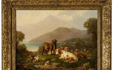 Louis (Ludwig) Reinhardt, "Cows near a mountain lake"