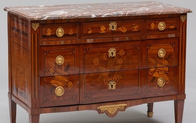 Louis XVI Ormolu-Mounted Kingwood and Amaranth Parquetry Commode, Signed Caumont JME