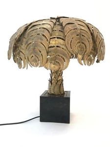 MAISON JANSEN, vers 1970 Lampe en cuivre dé