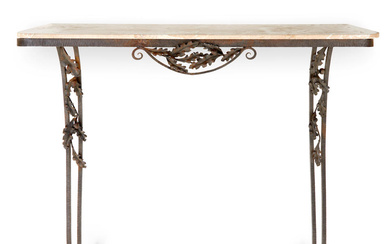 MARBLE AND IRON PIER TABLE, second half of the 20th...