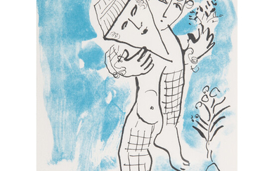 MARC CHAGALL (1887-1985) L'ACROBATE, 1979 Lithographie en couleurs sur vlin...