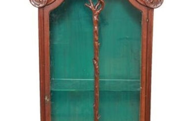 Majorelle Art Nouveau Carved Wood Vitrine Cabinet