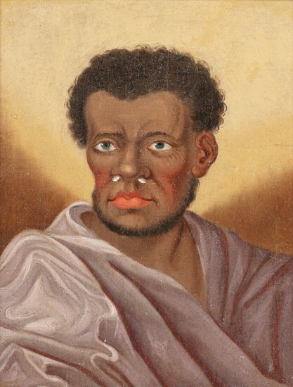 Man of the Island of Mallicolo. Huile sur toile, 28 x 23 Fin du XVIIIe – début XIXe siècle, D'après William Hodges