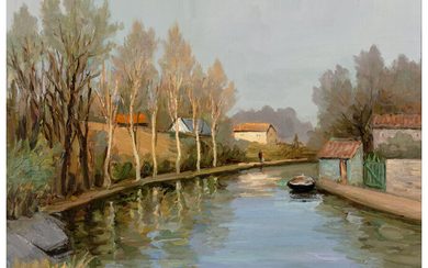 Marcel Dyf (1899-1985), Au bord de la rivière: Le Thouet (1972)