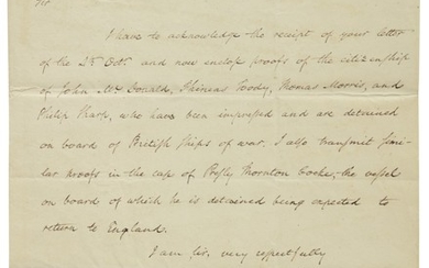Marshall, John. Letter signed to David Lenox, Washington, [D.C.], 28 January 1801