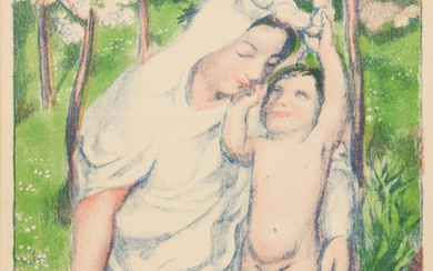 Maurice DENIS (1870-1943) (04237) – L’enfant couronnant sa mère (Cailler 152) -…