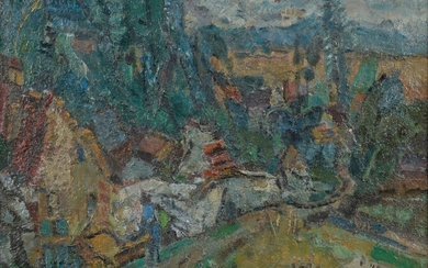 Michel KIKOINE (1892-1968). Paysage de Bourgogne. Huile sur toile. Signé en bas à droite. Situé...