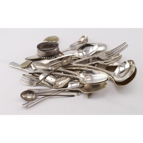 Mixed silver. A collection of hallmarked silver, including s...